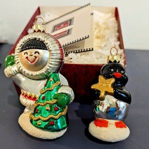 Vintage Hallmark Crown Reflections Frosty Friends NIB - 1998 - Hand-Blown Glass